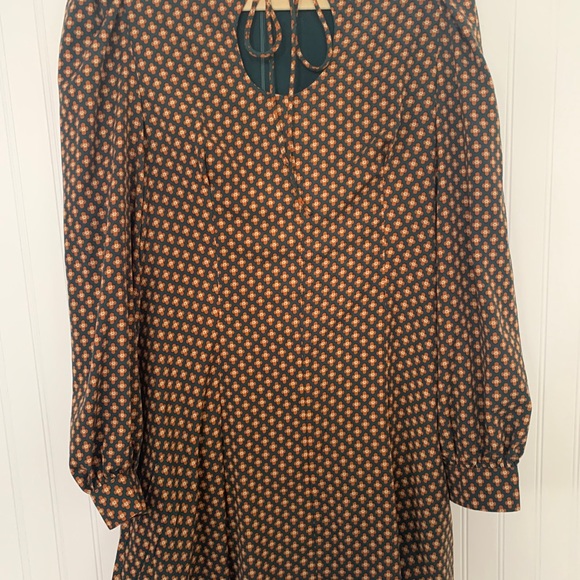 Cider Dresses Cider Vintage 6s Style Print Keyhole Short Green